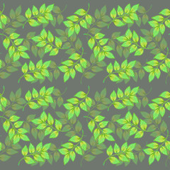 seamless pattern with green leaves