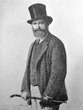 The &Eacute;douard Manet's portrait in the old book the History of Painting, by R. Muter, 1887, St. Petersburg