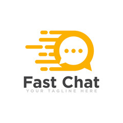 Chat Logo Design Vector Illustration