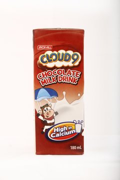 Cloud 9 Chocolate Drink In Tetra Box On An Isolated White Background