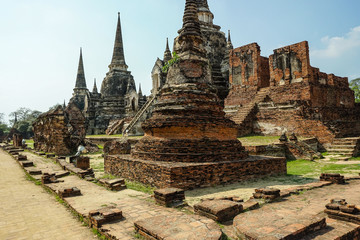 Obraz premium Wat Phra Si Sanphet was the holiest temple on the site of the old Royal Palace in Thailand's ancient capital of Ayutthaya