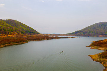 View at Mae Kuang Udom Thara dam,Chaing Mai Thailand.