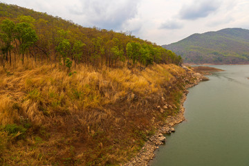 View at Mae Kuang Udom Thara dam,Chaing Mai Thailand.