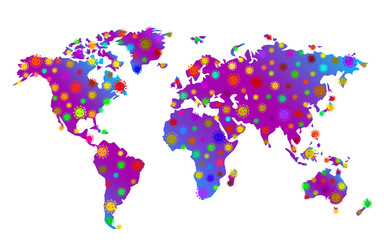 Fototapeta na wymiar World map of Coronavirus. Coronavirus Pandemic. 2019-nCoV. Vector illustration