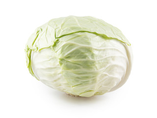 Fototapeta premium Green slice cabbage isolated on white background