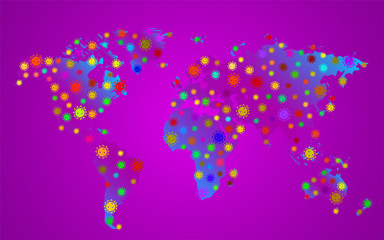 Fototapeta premium World map of Coronavirus. Coronavirus Pandemic. 2019-nCoV. Vector illustration