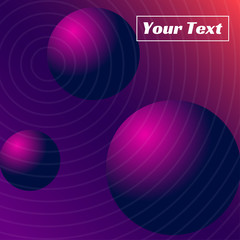 Abstract gradient background of balls, banner for your text. Vector illustration