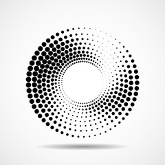 Abstract dotted circles. Dots in circular form. Vector design element