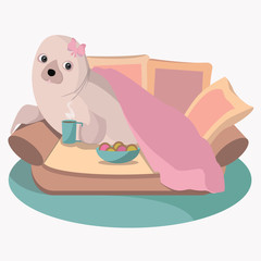 Relaxing at home on the couch