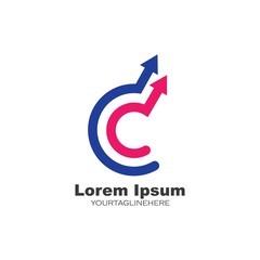 C Letter arrow  Logo Template vector icon
