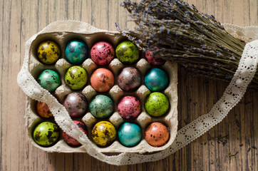easter eggs in a basket