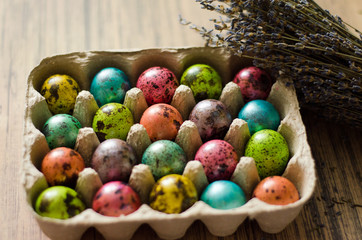 easter eggs in a basket