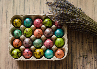 easter eggs in a basket