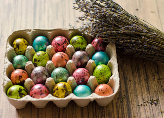 easter eggs in a basket