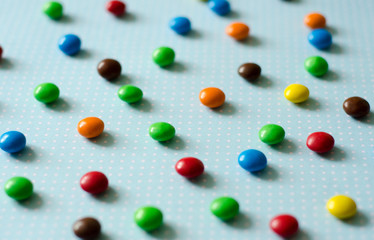 colorful pills on white background