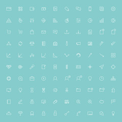 100 business minimal line icons
