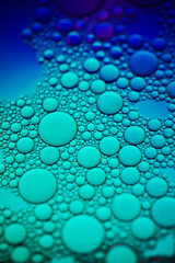 A photography of blue bubbles.