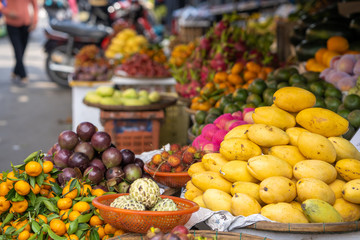 Fruit market in Hoi an Vietnam.