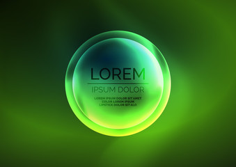 Glowing neon shiny transparent bubbles, glass circles or bio cell concept. Techno futuristic vector abstract background For Wallpaper, Banner, Background, Card, Book Illustration, landing page