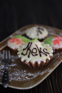 chocolate cake on a wooden table