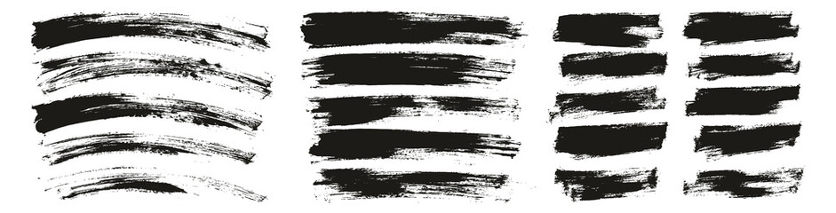Flat Paint Brush Thin Curved & Long & Short Background High Detail Abstract Vector Background Set 