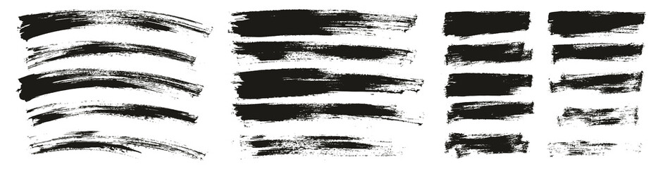 Flat Paint Brush Thin Curved & Long & Short Background High Detail Abstract Vector Background Set 