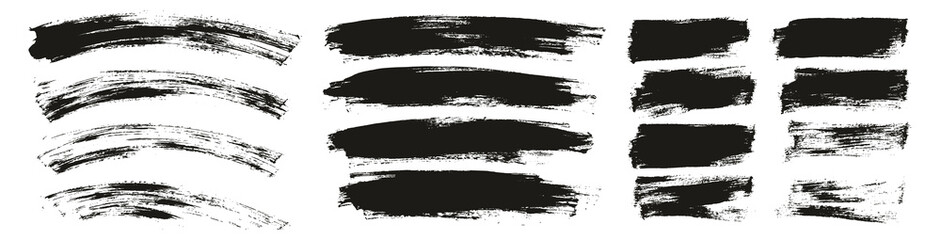 Flat Paint Brush Thin Curved & Long & Short Background High Detail Abstract Vector Background Set 