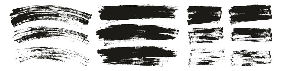 Flat Paint Brush Thin Curved & Long & Short Background High Detail Abstract Vector Background Set 