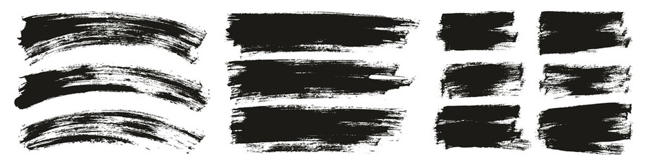 Flat Paint Brush Thin Curved & Long & Short Background High Detail Abstract Vector Background Set 