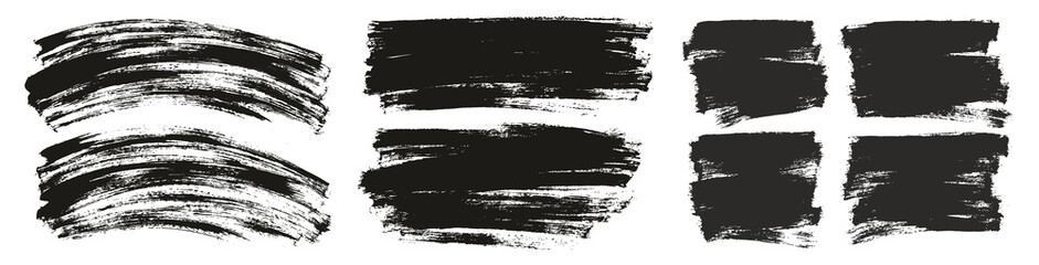 Fototapeta premium Flat Paint Brush Thin Curved & Long & Short Background High Detail Abstract Vector Background Set 