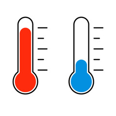 thermometer icon hot cold temperature celsius vector