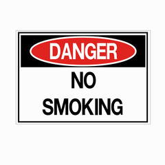 Danger No Smoking Symbol Sign, Vector Illustration, Isolated On White Background Label .EPS10.