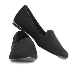 Modern casual shoes on white background