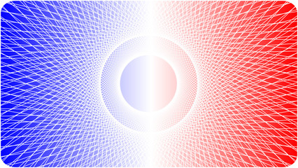 Abstract Concentric Round Lines on blue White red Background - Vector Illustration