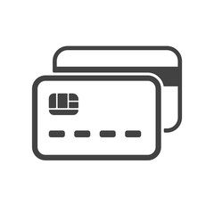 Credit card icon. Vector card instead of cash to contact financial transactions Isolated on white background.
