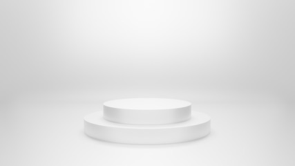 Podium stand with gray background. minimal geometric 3d render. 3d illustration