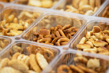 Mixed Snacks (close up shot; selective focus)