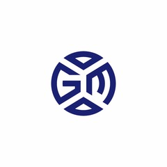 GM monogram logo with abstract shapes in modern style