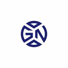 GN monogram logo with abstract shapes in modern style