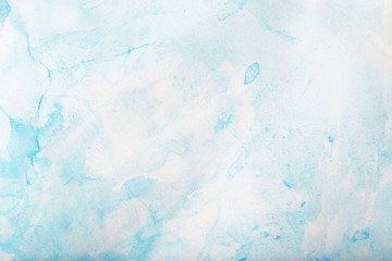 Blue light watercolor background, texture paper - obrazy, fototapety, plakaty