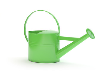 Green watering can isolated on white, 3d illustration © Studio Harmony