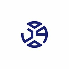 JP monogram logo with abstract shapes in modern style