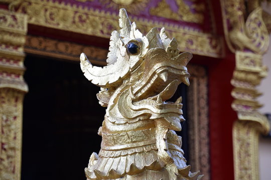 Golden Dragon Guardian Statue, Chiang Mai, Thailand