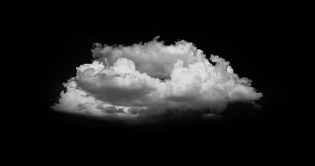 White cloud isolated on black
