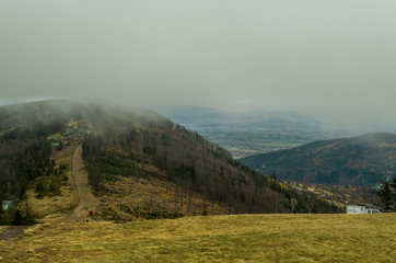 Mountain shelter in Klimczok mountain, Poland 