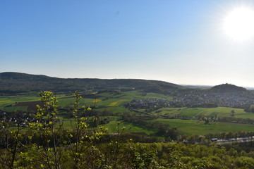 Berge, Dorf, Panorama