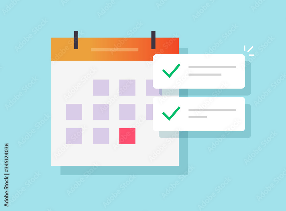 Poster online calendar task to do list and important deadline date or scheduled finished events appointment