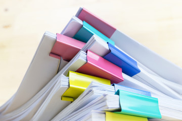 pile of papers at work office for business on the table, concept document in work office