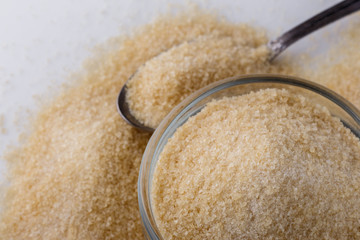 natural animal gelatin on white acrylic background