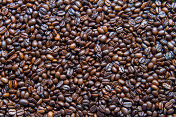 The background of the roasted coffee beans